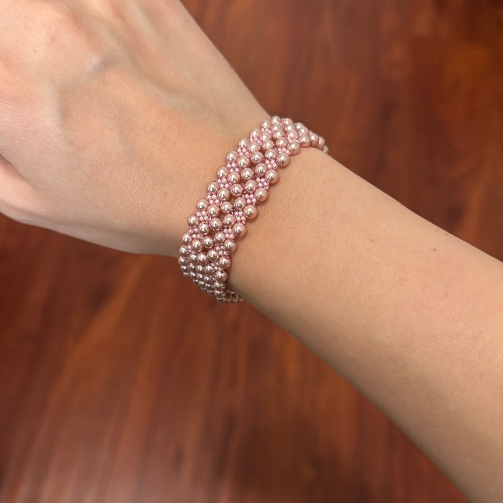 Handmade bracelet. Evenly sized beads. Sits beautifully on wrist.